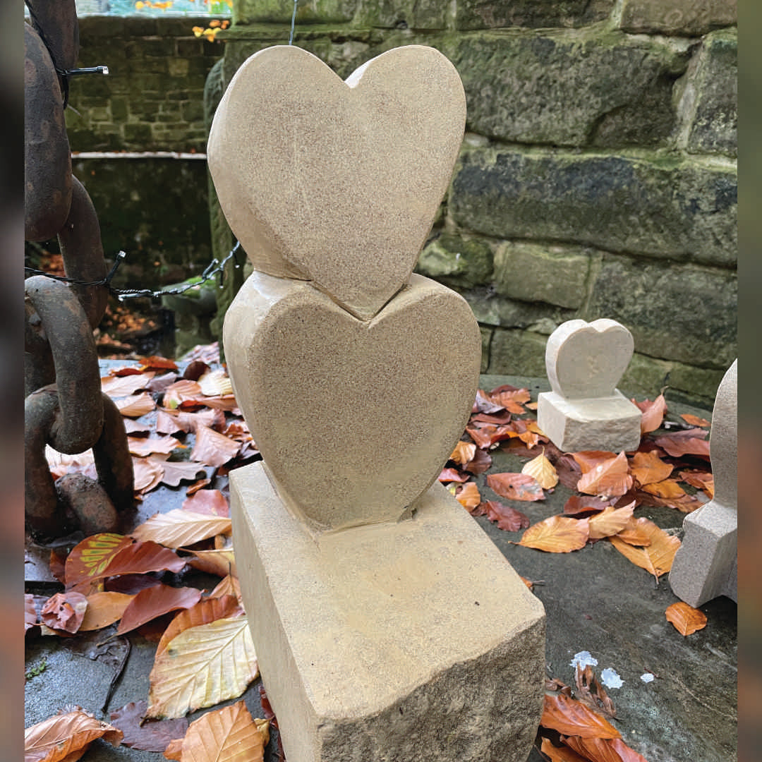 Pair of love hearts Candle Holder Sculpture