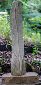 Standing Feather Original sandstone piece by Andrew Vickers - Stoneface Creative 