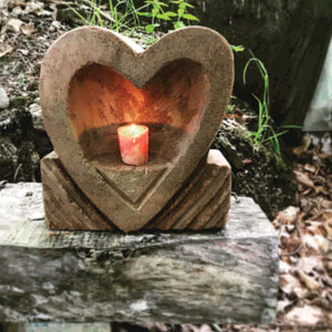 Love Heart Tea light holder Original sandstone piece by Andrew Vickers - Stoneface Creative 