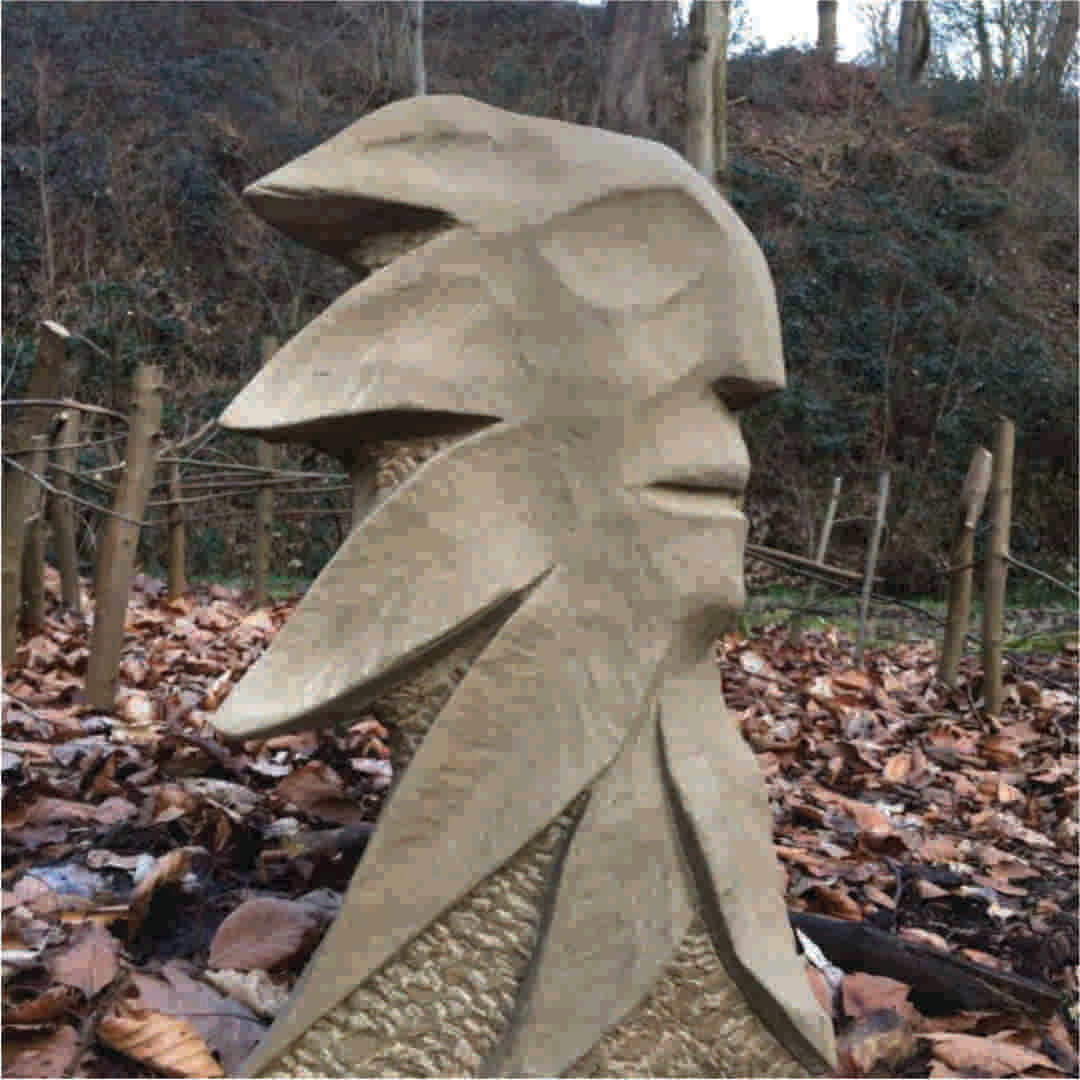 Natures Starman Original sandstone piece by Andrew Vickers - Stoneface Creative 