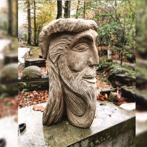 Spirit of the Wood original sandstone piece by Andrew Vickers - Stoneface Creative 