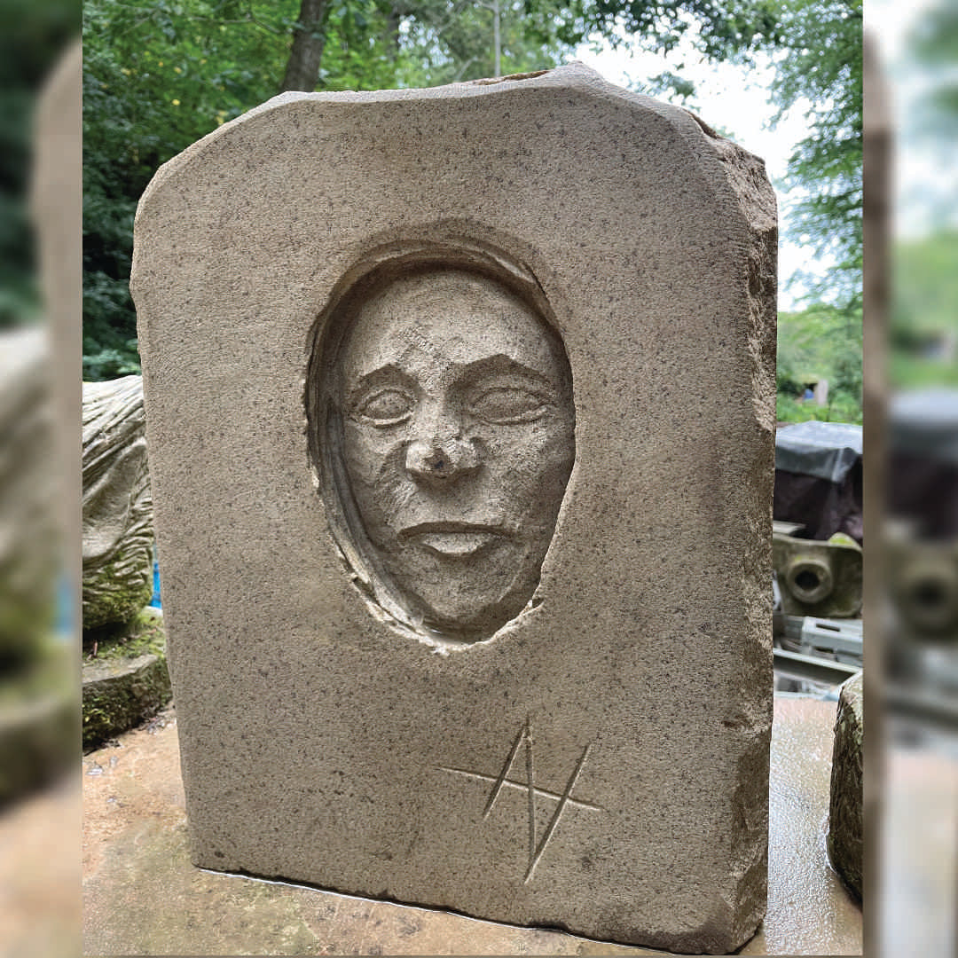 The Face in the stone Original sandstone piece by Andrew Vickers - Stoneface Creative 