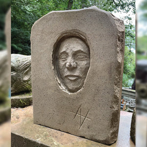 The Face in the stone Original sandstone piece by Andrew Vickers - Stoneface Creative 