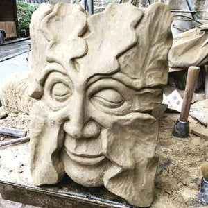 The Green Man Original sandstone piece by Andrew Vickers - Stoneface Creative 