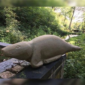 The Smiling Seal Original sandstone piece by Andrew Vickers - Stoneface Creative 