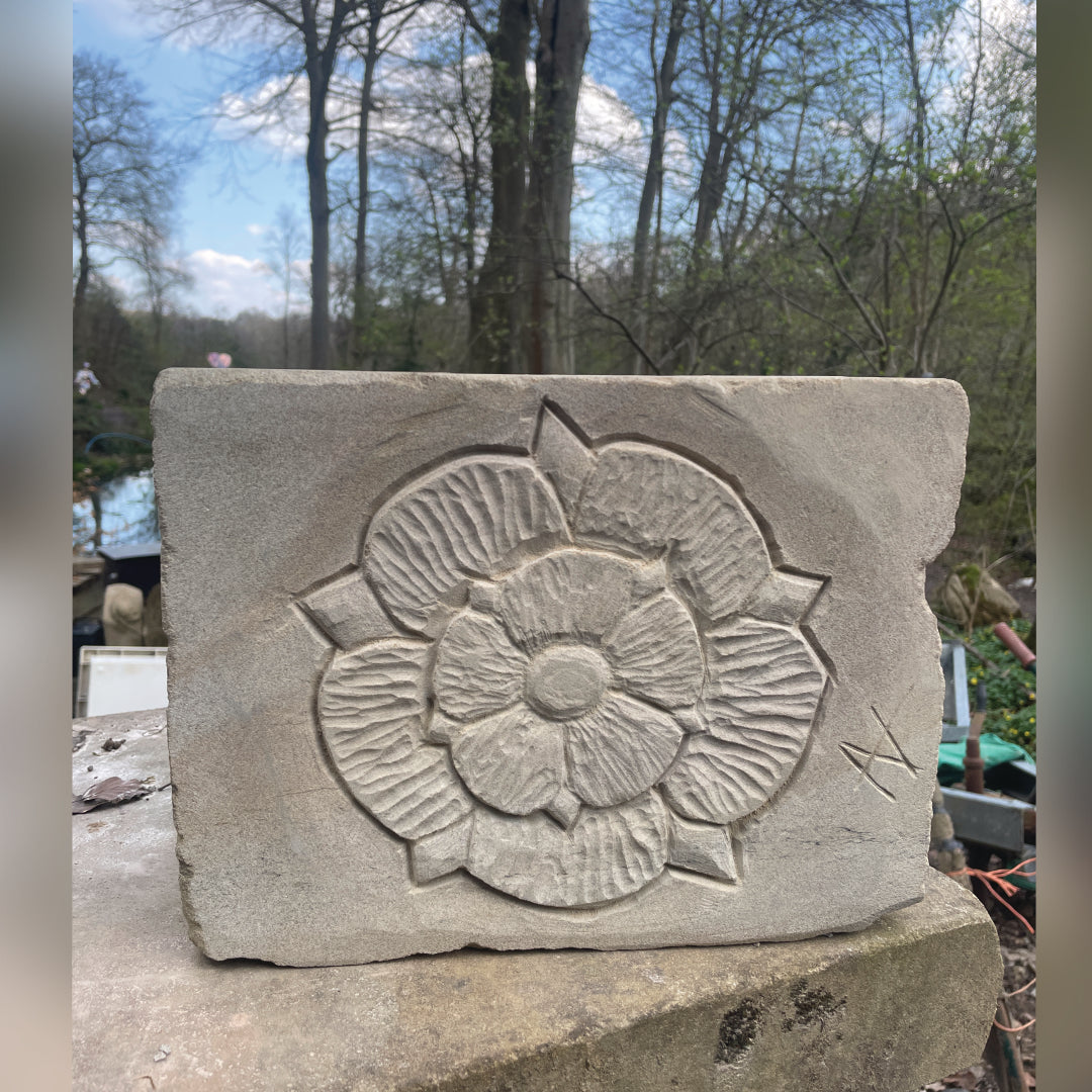 A Yorkshire Rose  Original sandstone piece by Andrew Vickers